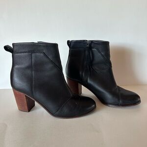 Tom’s 3” Heel Ankle Booties, Round Toe, Black Size 8